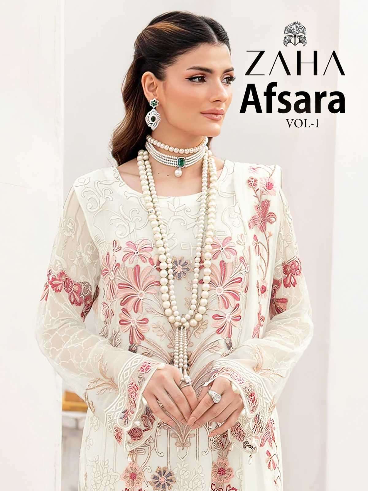 zaha afsara vol 1 10280 georgette embroidered suit 