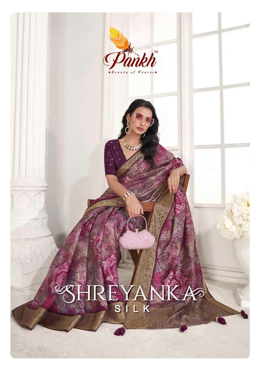 pankh shreyanka silk series 8501-8509 pure viscose katha silk saree