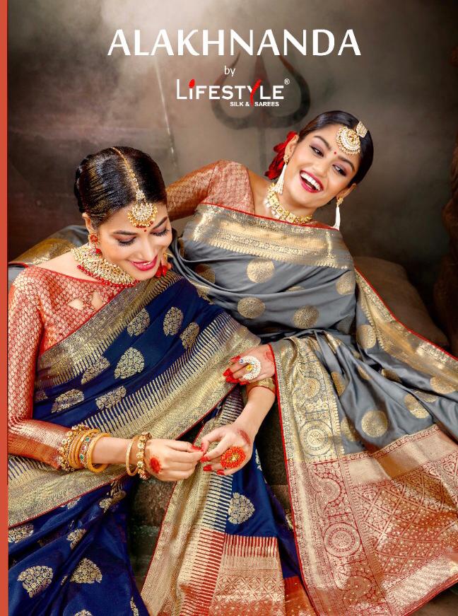 Lifestyle Alakhnanda Lichi Diamond Weaving Work Traditional Wear Saree