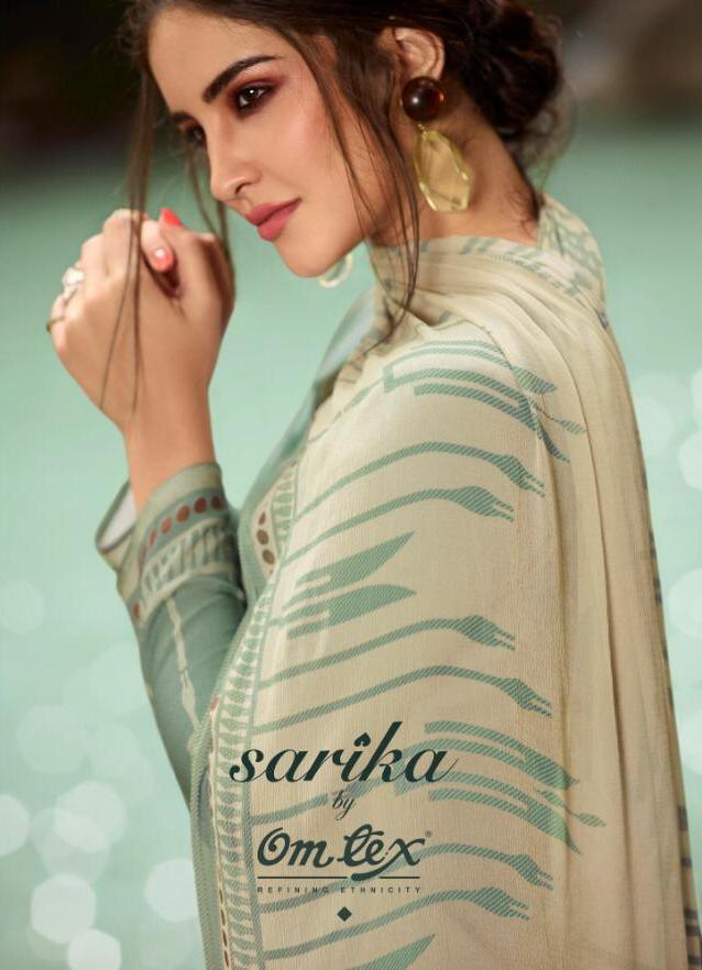 Sarika By Omtex Cotton Satin Digital Print With Handwork Dress Materials