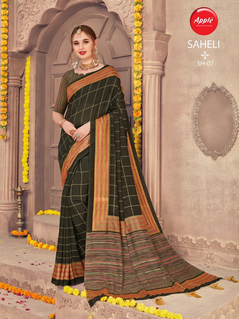 Apple Saree Saheli Vichitra Silk Fancy Saree With Fancy Latkan Concept