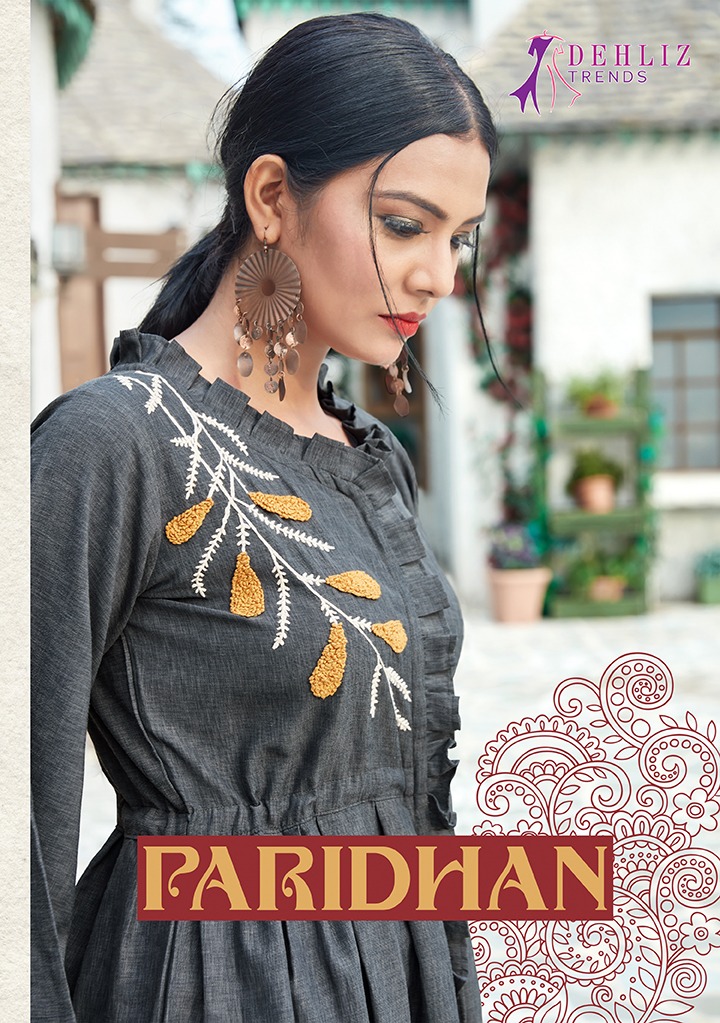 Dehliz Trendz Paridhan Designer Handwork Kurti Supplier Wholesaler