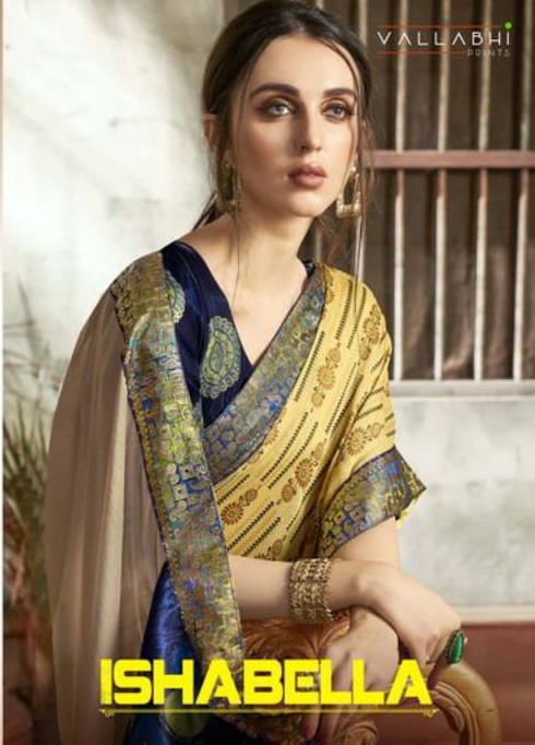 Vallabhi Present Ishabella Chiffon Printed Designer Fancy Saree Wholesaler