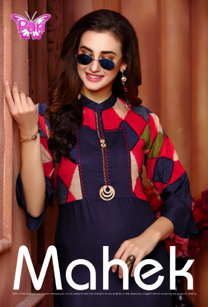 Mahek By Pari Rayon Formal Wear Fancy Kurti Online Store