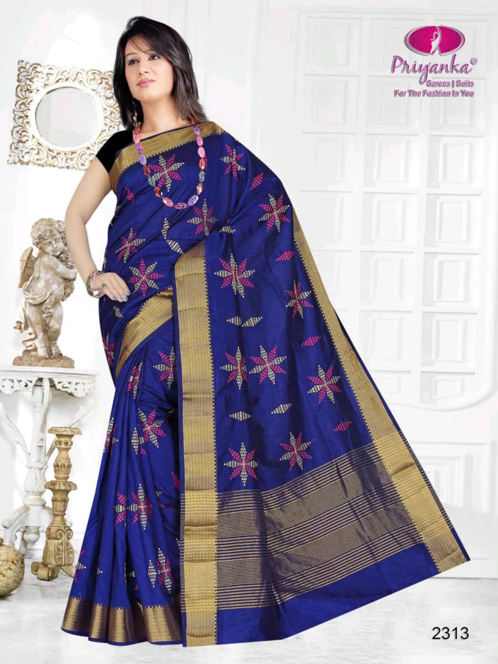 Priyanka Saree Present Jyoti Cotton Silk Designer Fancy Saree Wholesaler