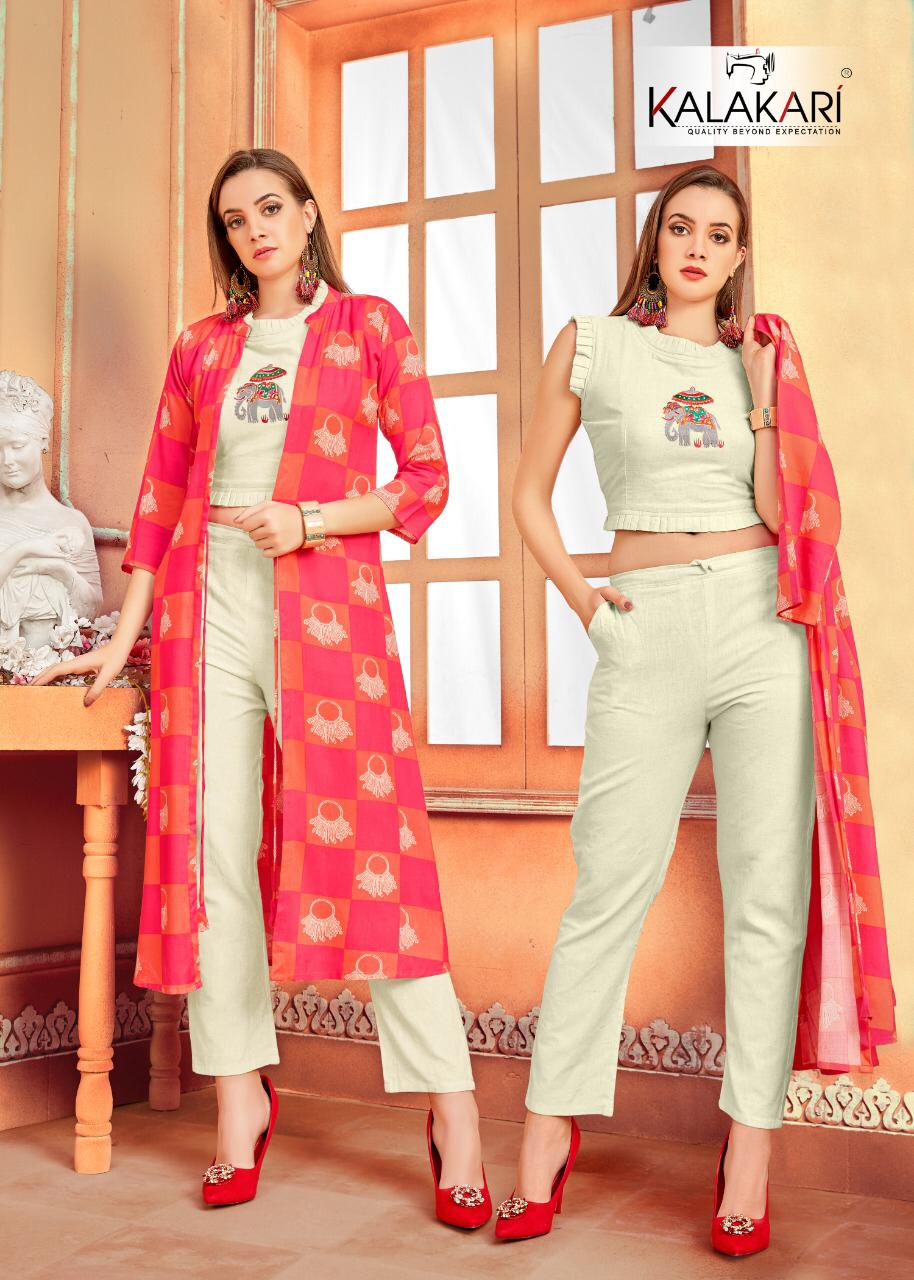 Kalakari Nx 18. Attitude Vol 9 Cotton Top And Bottom With Shrug Dealer In Surat