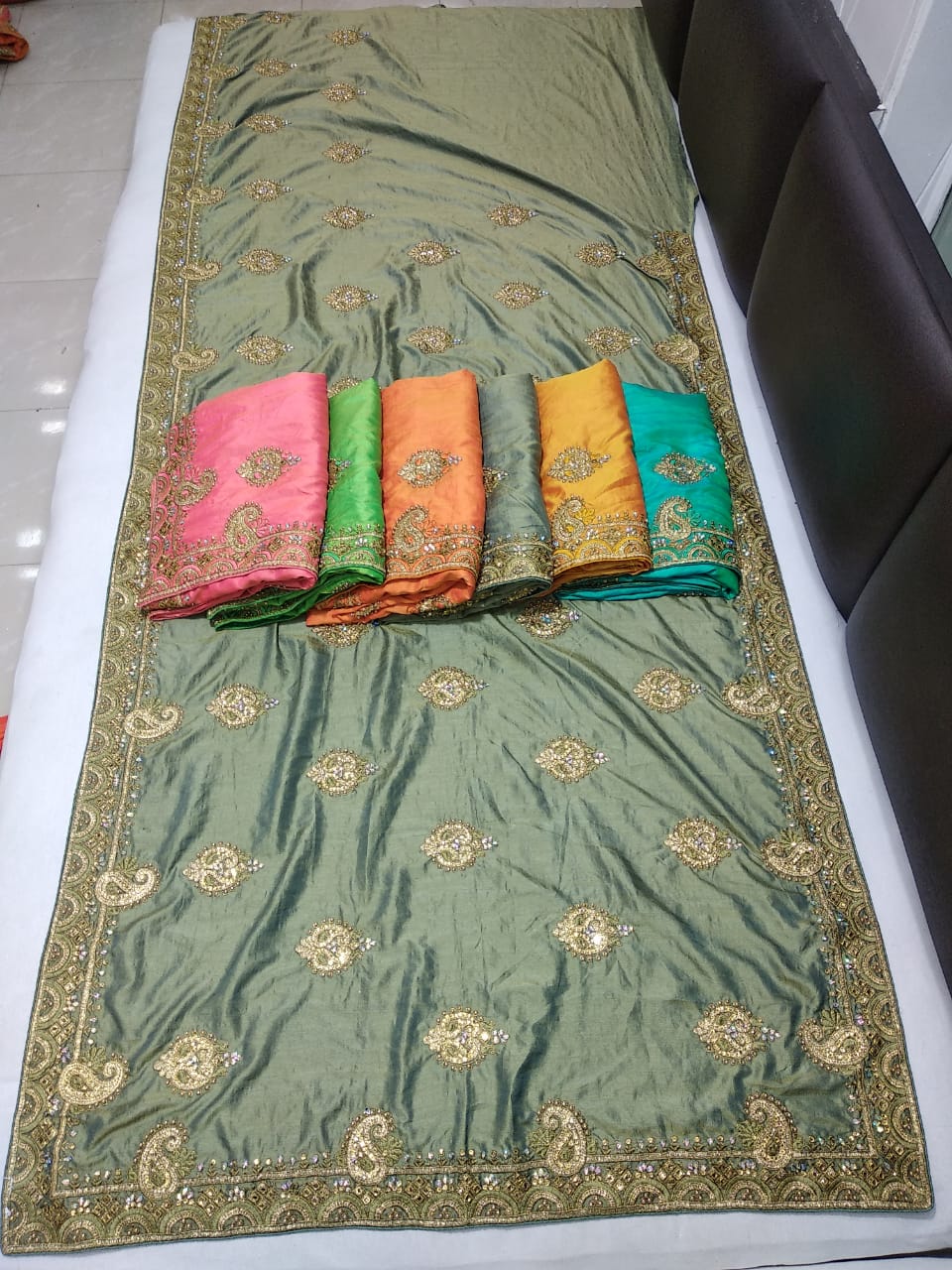 Buy Embroidered Saris Stone Wotk Saree Non Catalog Saree Manufacturer Wholesaler