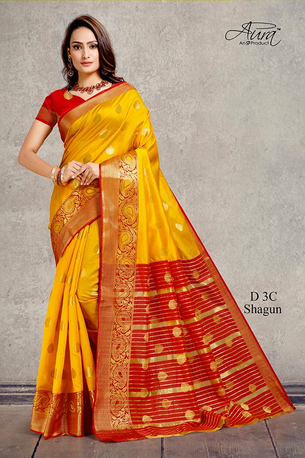 Aura Saree Present Shagun Vol 3 Silk Traditional Wear Saree Catlog Dealer