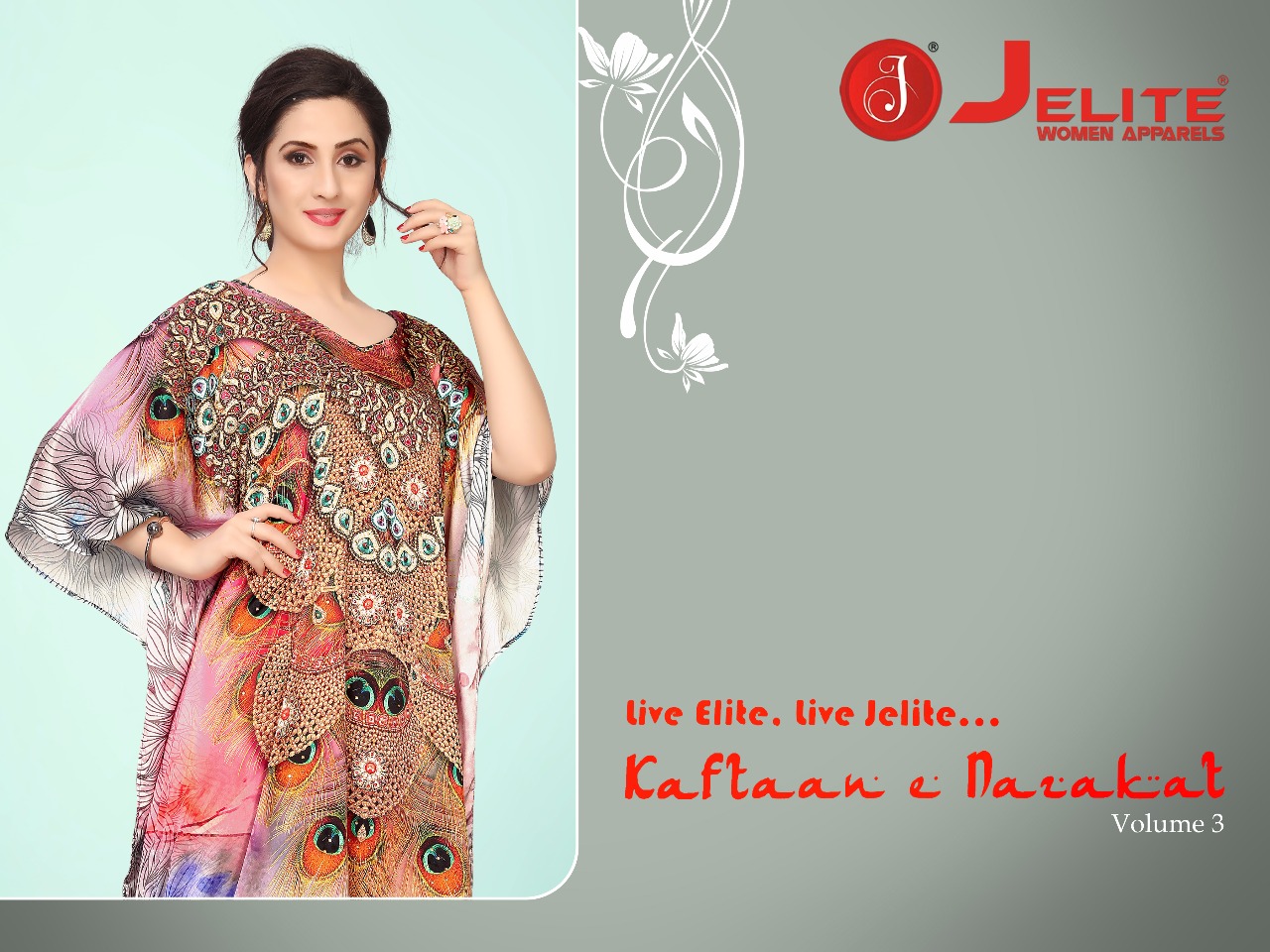 Jelite Kaftan E Nazakat Vol 3 Satin Designer Collection Wholesaler