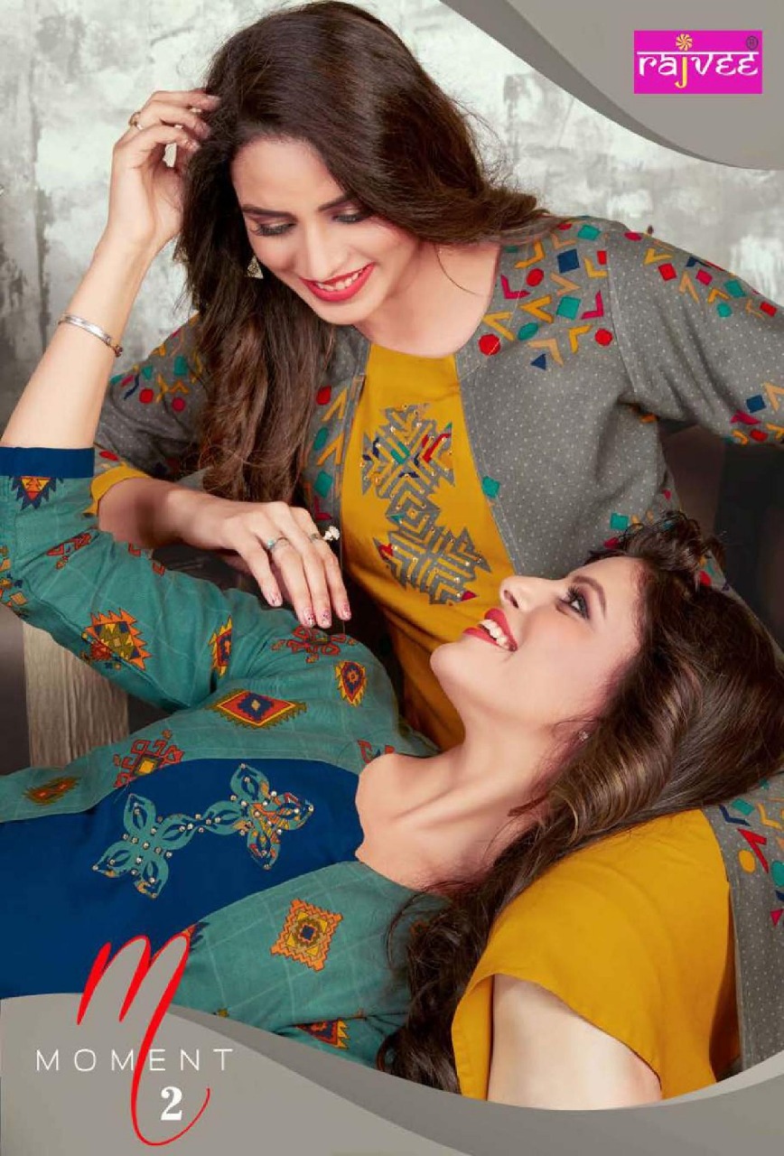 Moment Vol 2 By Rajvee Rayon Classical Fancy Kurti Seller