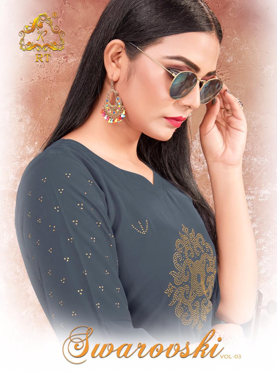 Rijiya Trendz Swarovski Vol 3 Georgette Long Top With Designer Palazzo