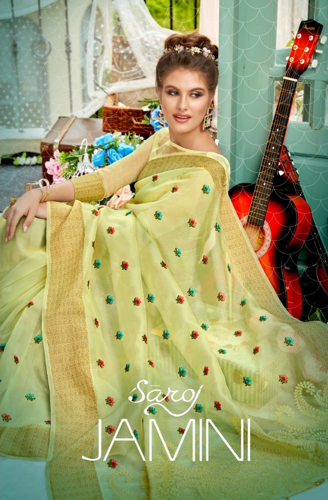 Jamini By Saroj Organza With Work Saree Supplier Wholesaler