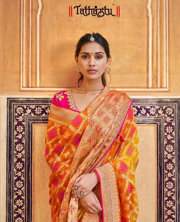 Tathastu 3301-3314 Series Party Wear Silk Elegant Saris Collection Wholesaler