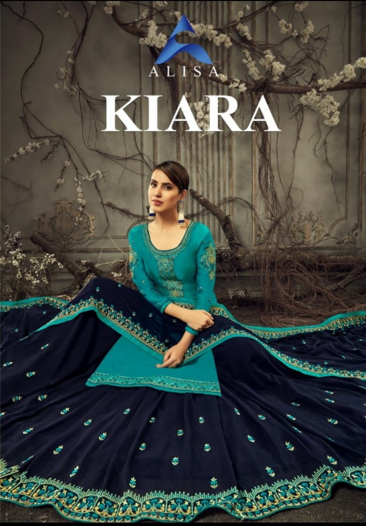 Alisa Kiara Satin Georgette Ghaghra Style Salwar Kameez Wholesaler