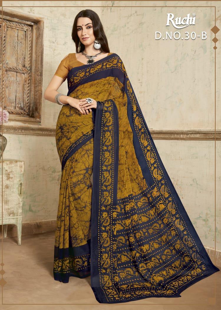 Ruchi Super Kesar Chiffon Poster 30 Chiffon Printed Saree Seller