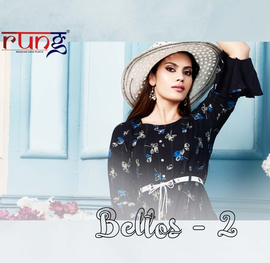 Rung Present Beltos Vol 2 Rayon Printed Kurti With Belt Concept