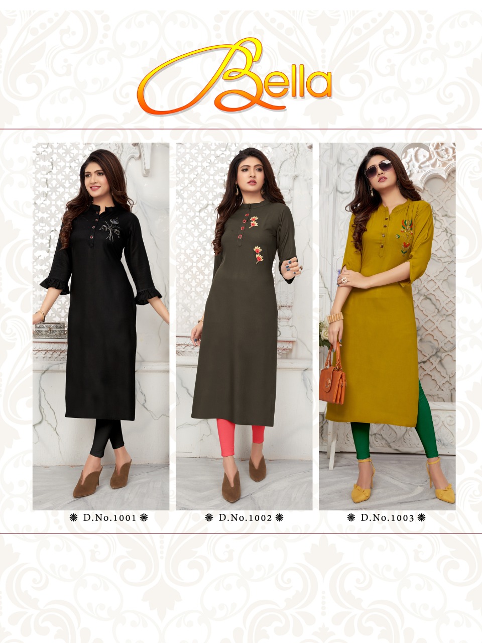 Banwery Present Bella Rayon With Handwork Designer Kurti Wholesaler