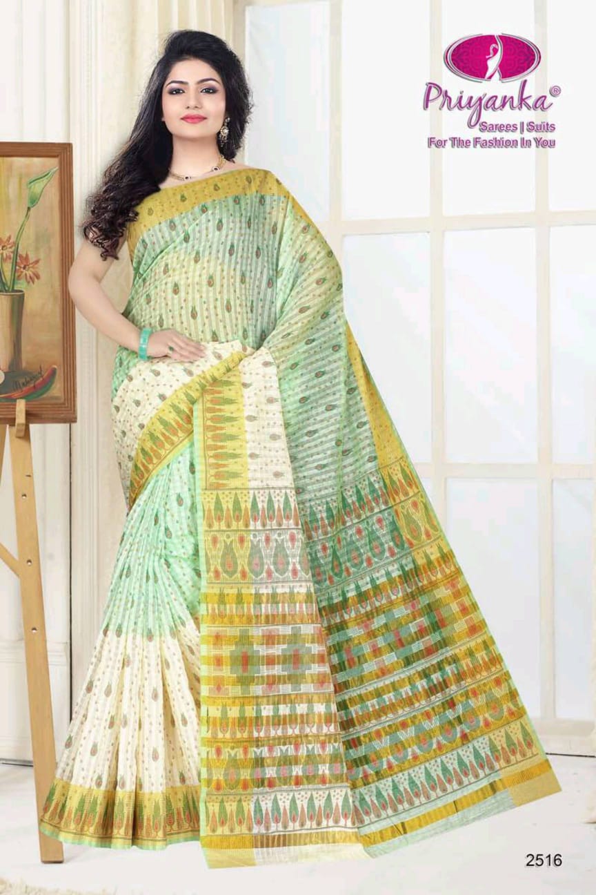 Priyanka 2514-2521 Series Cotton Printed Casual Wear Saree Seller