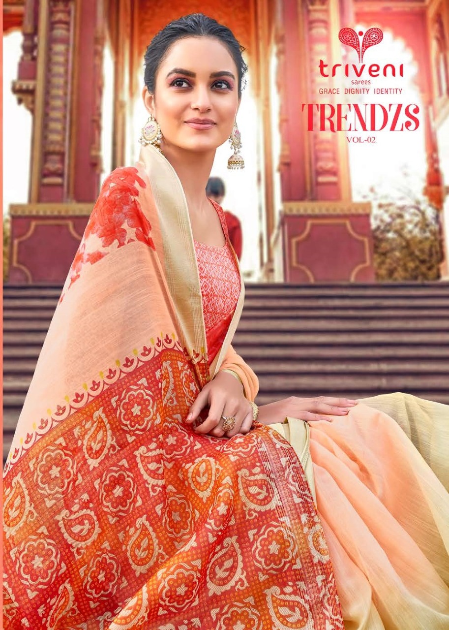 Triveni Present Trendzs Vol 2 Linen Designer Fancy Saree Wholesaler