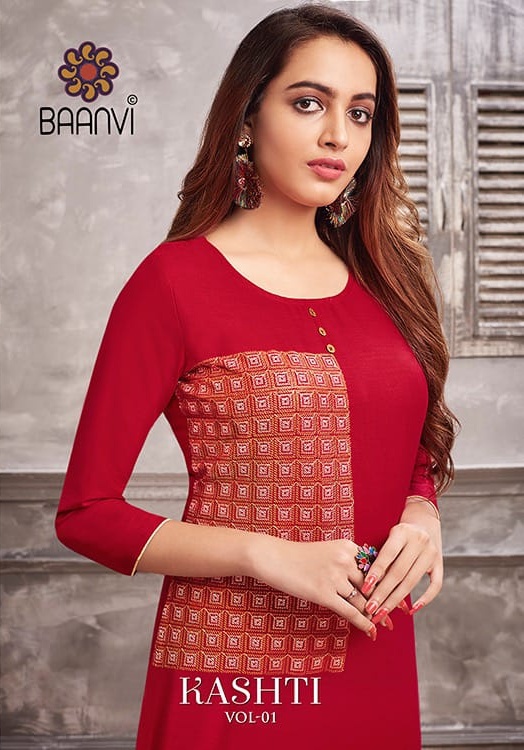 Baanvi Launch Kashti Cotton Embroidery Casual Wear Kurti Wholesaler