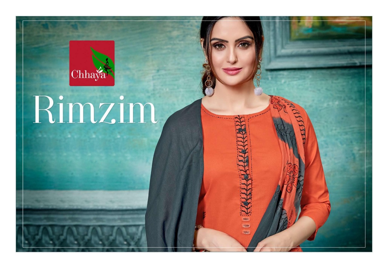 Chhaya Present Rim Zim Cotton Ready Made Palazzo Style Salwar Suit