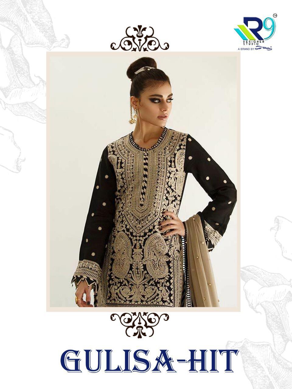 R9 Present Gulisa Hit Georgette Embroidery Pakistani Suit Supplier