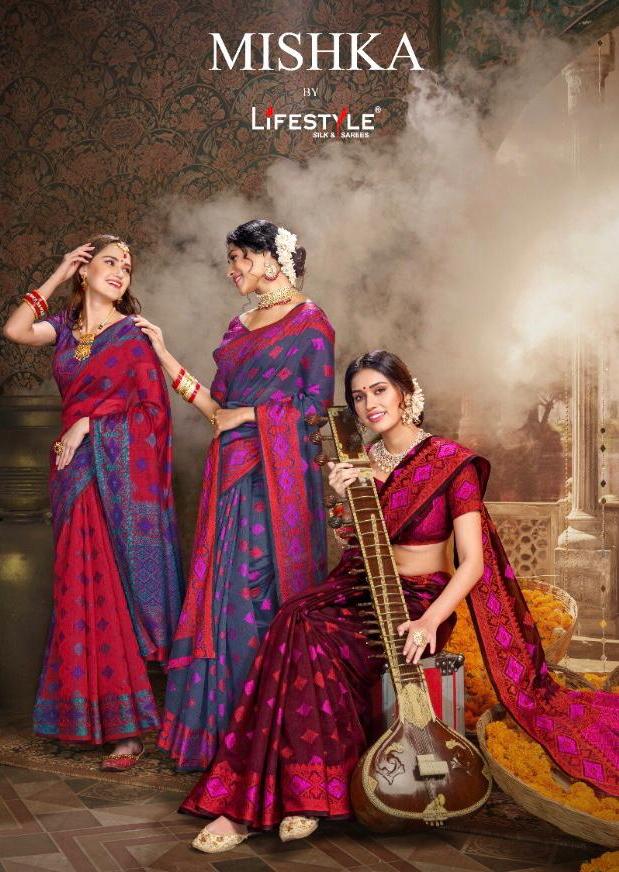 Lifestyle Launching Mishka Chanderi Designer Fancy Saree Wholesaler