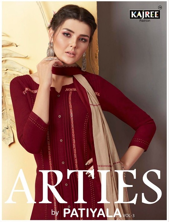 Kajree Arties By Patiyala Vol 3 Rayon Readymade Punjabi Suit Wholesaler