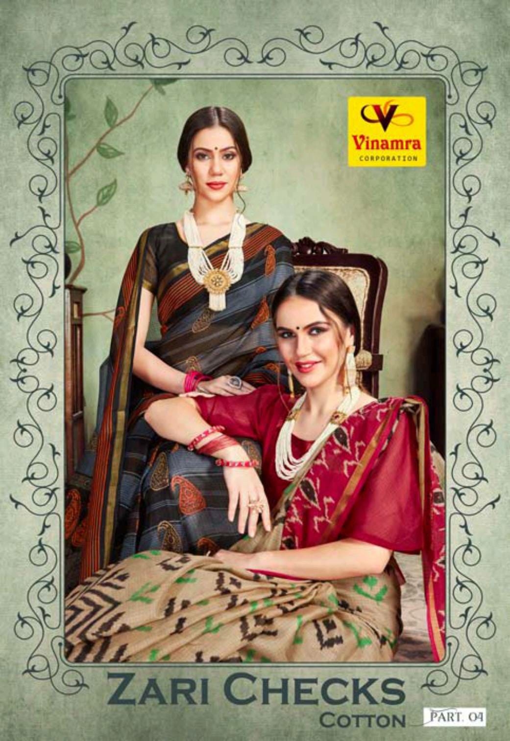 Vinamra Zari Checks Cotton Vol 4 Authorized Saree Supplier In Surat India