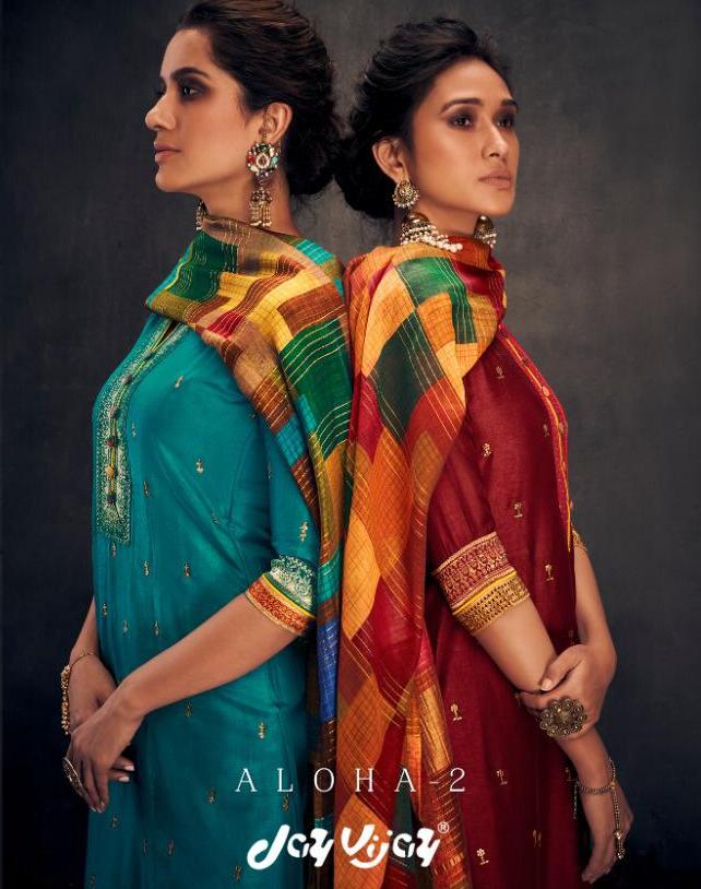 Aloha Vol 2 By Jay Vijay 2141-2151 Series Hand Work Silk Ladies Suits