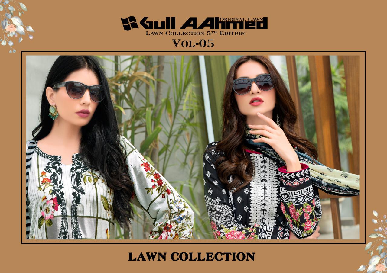 Gull Ahmed Vol 5 Lawn Printed Pakistani Salwar Kameez Wholesaler