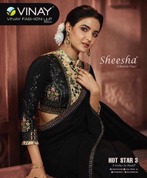 Vinay Sheesha Hot Star Vol 3 12201-12209 Series Silk Embroidery Saris