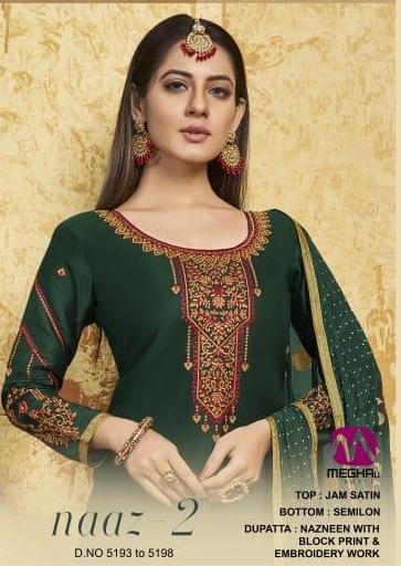 Naaz Vol 2 By Meghali Jam Satin Fancy Dress Materials Online Seller