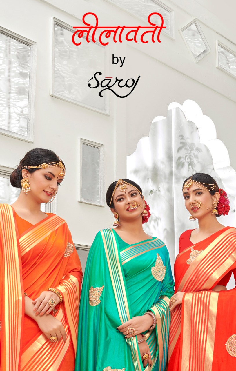 Lilavati By Saroj Sana Silk With Satin Patta Saree Collection Wholesaler