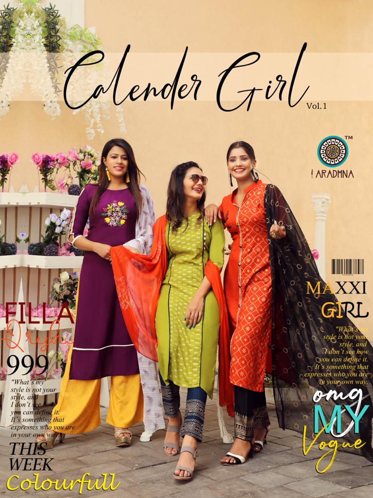 Aradhna Calender Girls Readymade Rayon Palazzo Style Salwar Kameez