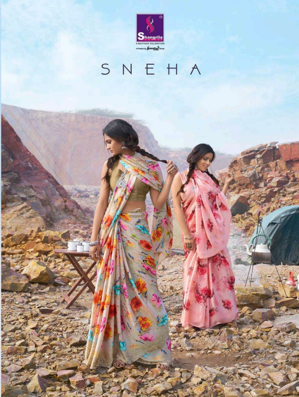 Sneha By Shangrila Soft Silk Satin Digital Printed Casual Wear Saree