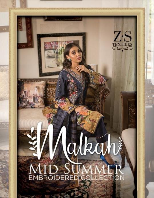 Malkah Mid Summer By Zs Textiles Cotton Original Pakistani Dress Materials