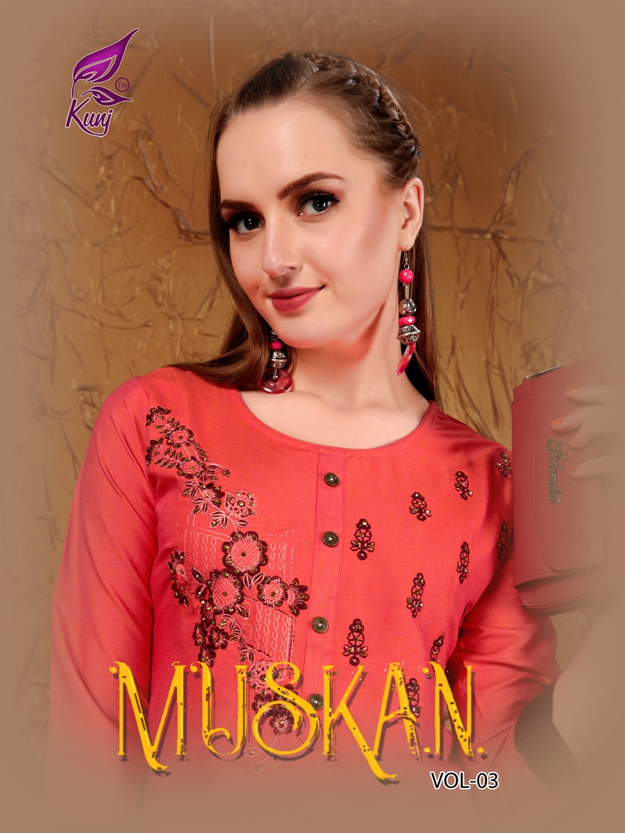 Kunj Muskan Vol 3 Rayon Special Big Size Kurti Collection