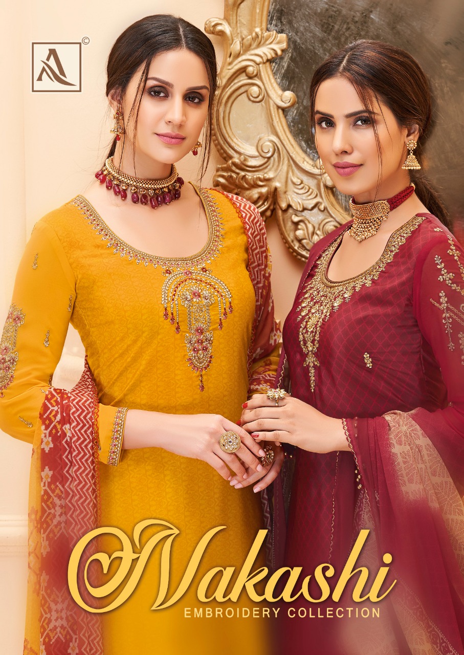 Alok Suit Nakashi Pure French Crape Ethnic Salwar Kameez Design Wholesaler