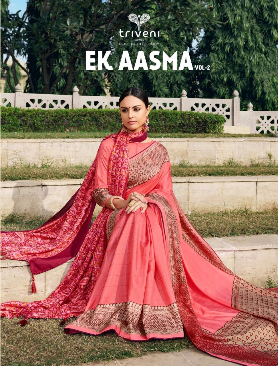 Triveni Ek Aasma Vol 2 Dola Silk Saree With Shawl Collection Best Price