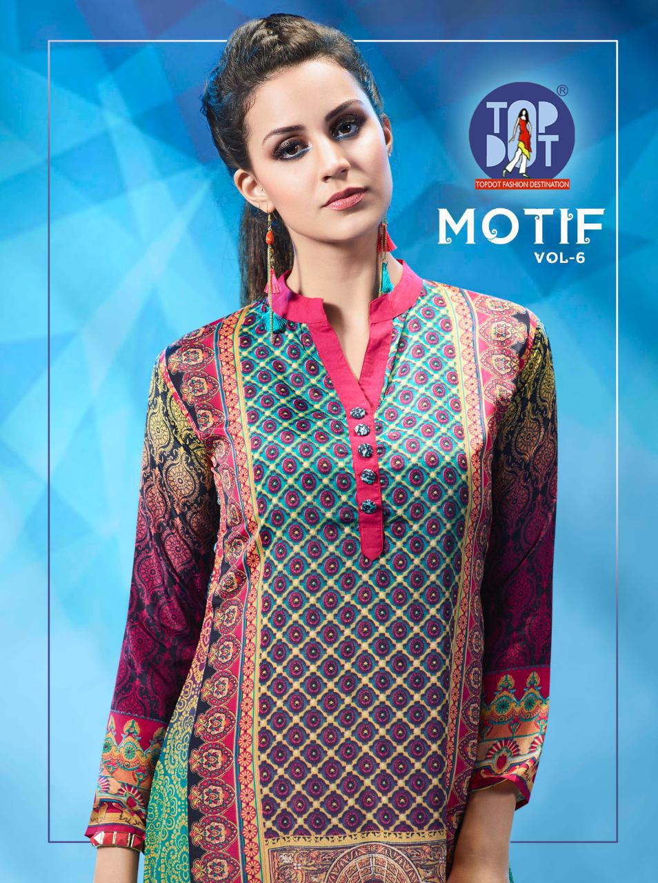 Top Dot Motif Vol 6 Crepe Long Printed Kurtis Sales With Price