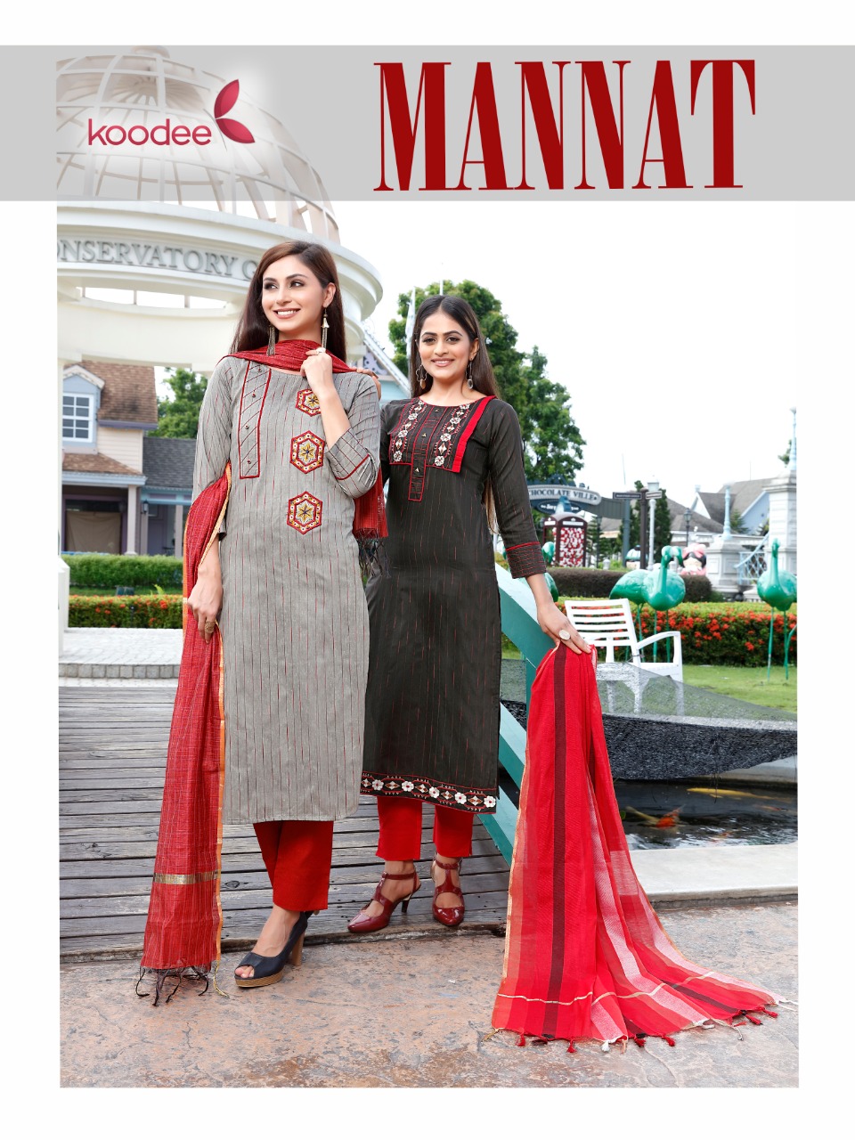 Koodee Mannat Womens Kurtia With Pants Dupatta Set Online