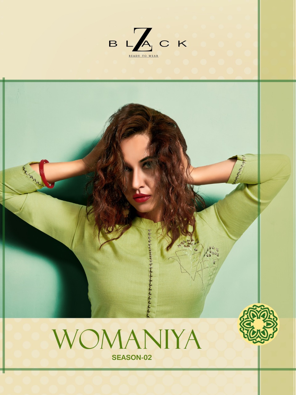 Z Black Present Womaniya Vol 2 Rayon Embroidery Kurti With Palazzo Wholesaler