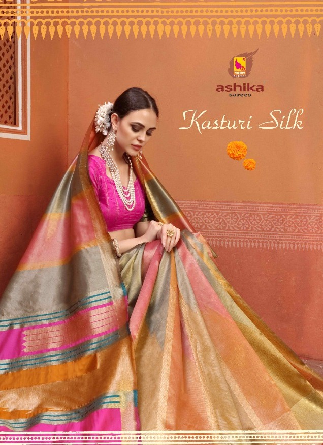 Ashika Saree Kasturi Silk Kanjeevaram Silk Printed Saree Wholesaler In Surat