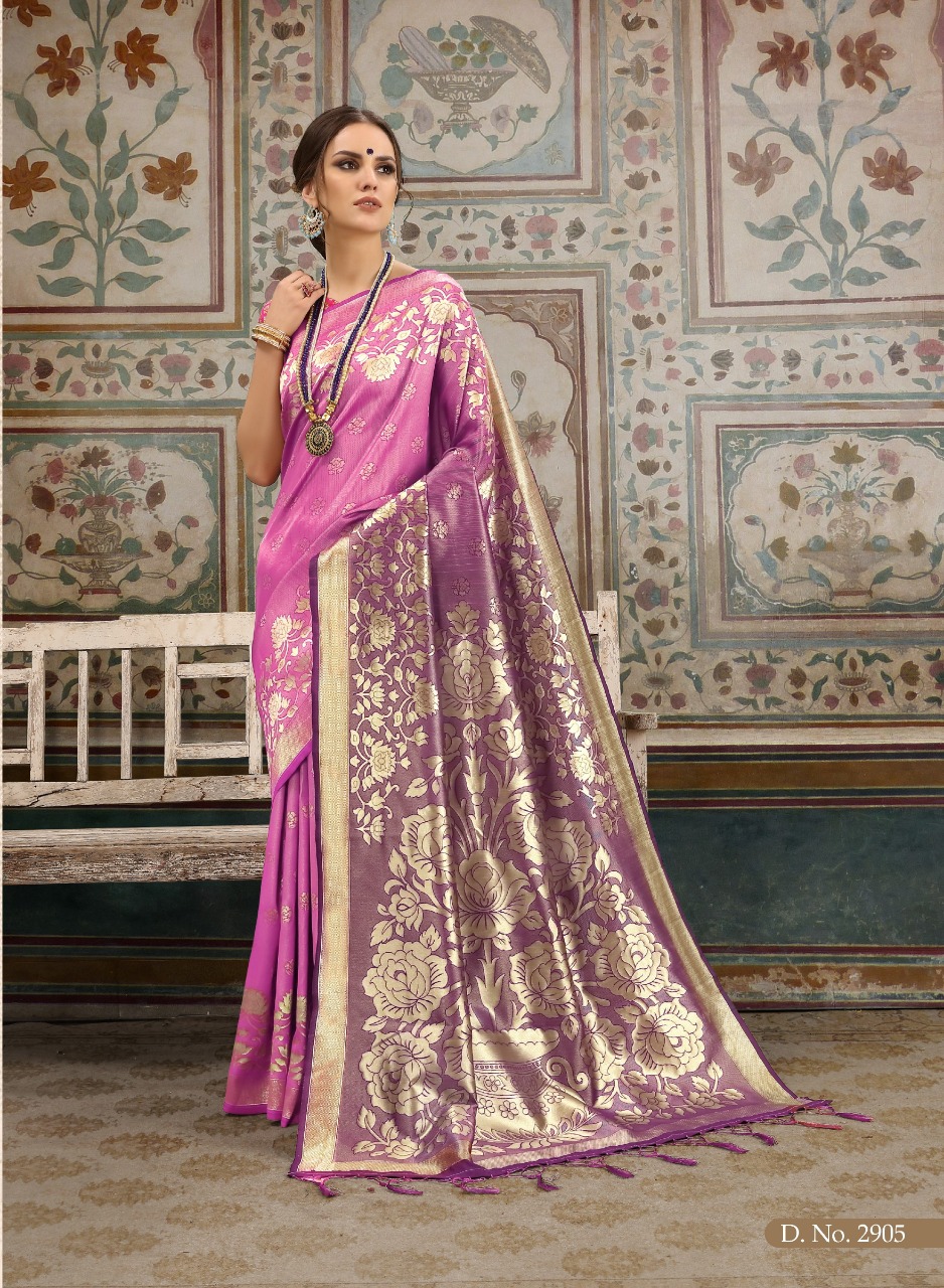 Ashika Saree Launch Mannat Silk Kanjeevaram 2901-2910 Series Saree Wholesaler