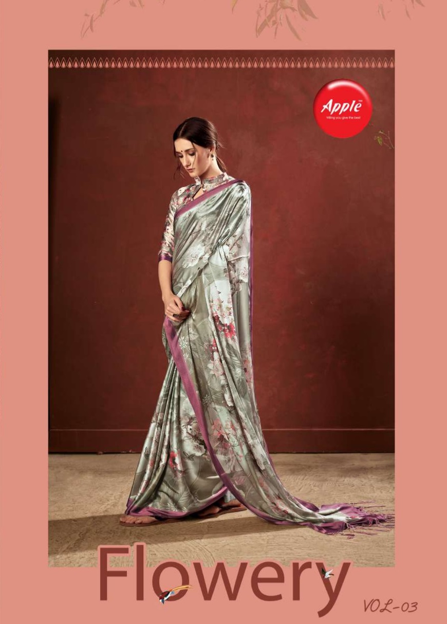 Apple Flowery Vol 3 Crepe Saris Collection Buy Online In India