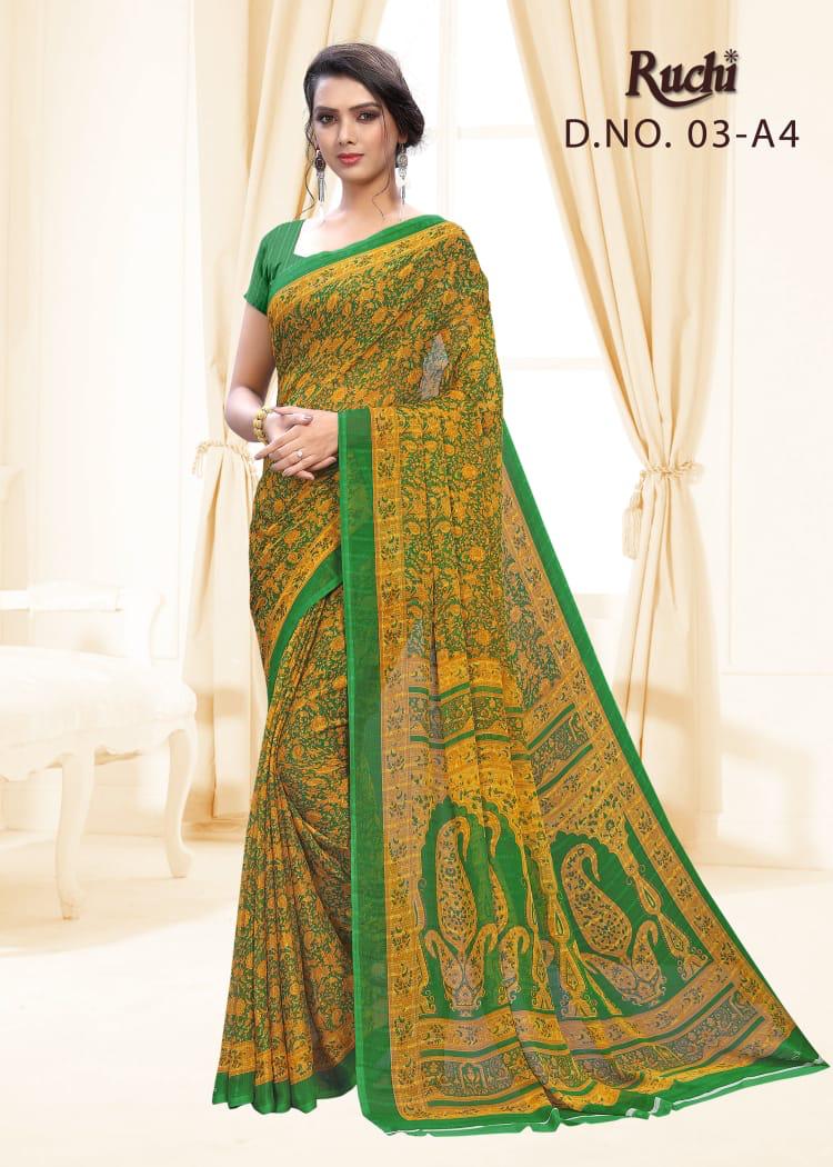 Nutan Chiffon Poster 3 By Ruchi Printed Casual Wear Saree Online Seller