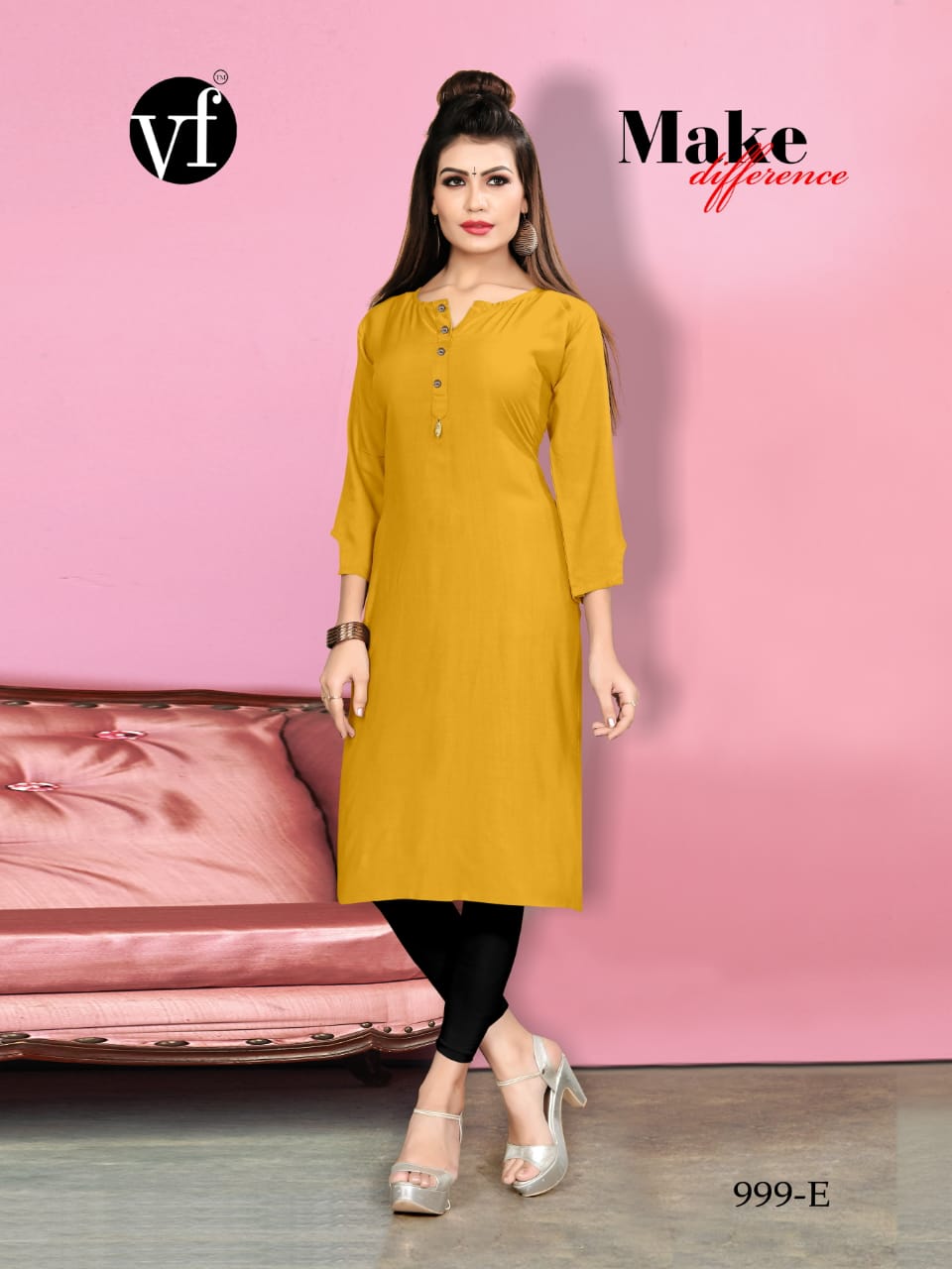 Vee Fab India Colorbar Rayon Formal Wear Fancy Kurti Cheap Rate