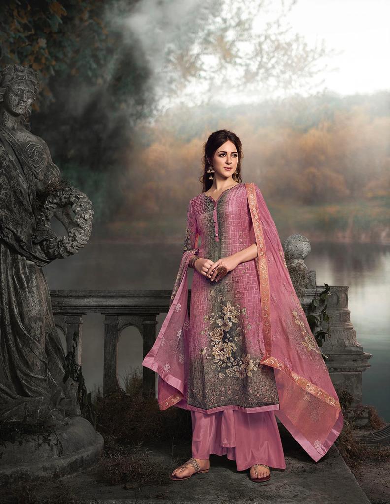 Glossy Royal Tale By Simar Natural Crape Embroidery Dress Materials Designs