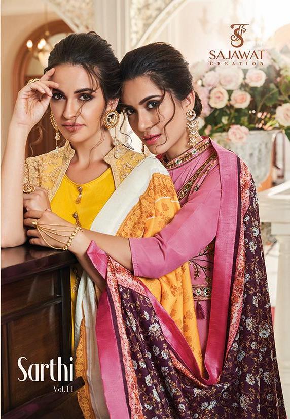 Sarthi Vol 11 By Sajawat Maslin Embroidery Ready Made Salwar Kameez